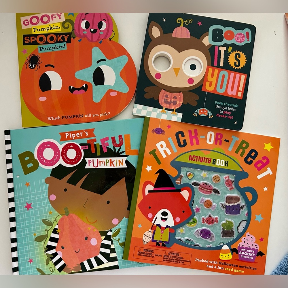 Halloween Board book bundle of 4 NEW Halloween sticker book, activity books